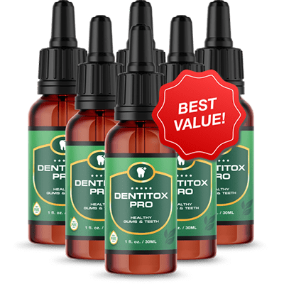 Dentitox Pro six bottles plus banner